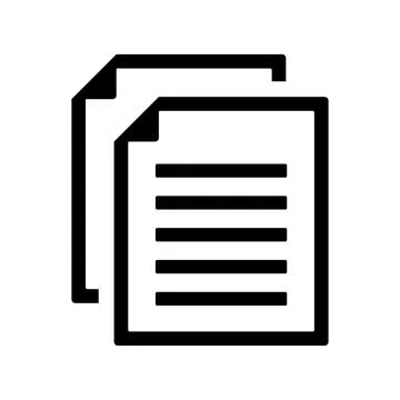 Copied, sheet icon. Black vector graphics. Stock Illustration