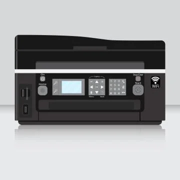 Copier and computer printer flat Stock Illustration