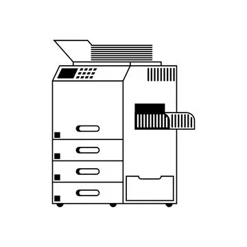 Copier icon. Large copier office machine symbol イラスト素材