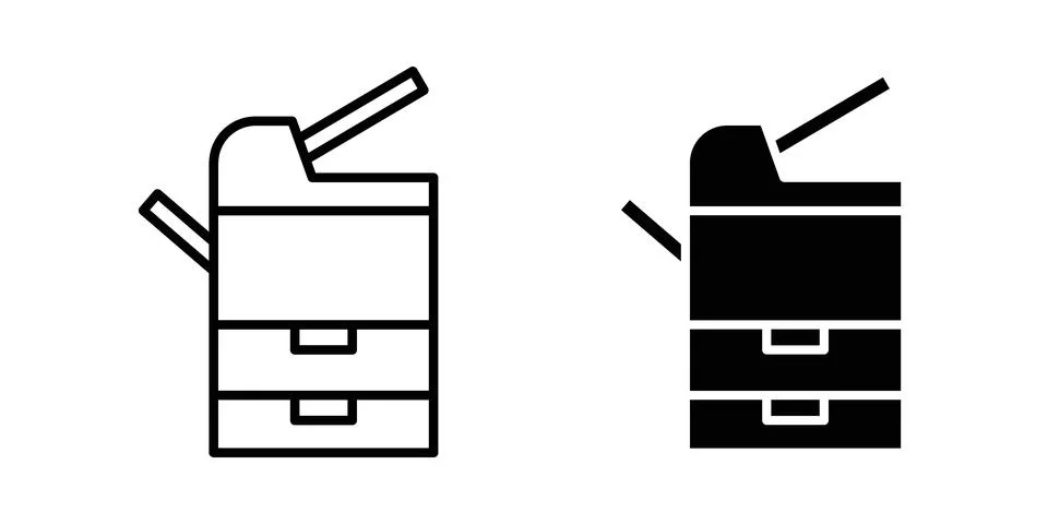 Copier icon linear versions pack on white background Stock Illustration
