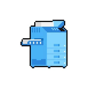 Copier pixel art. 8 bit Large copier office machine symbol Stock Illustration