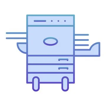 Copier printer flat icon. Multifunction laser printer blue icons in trendy flat Illustrazione stock