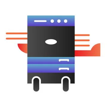 Copier printer flat icon. Multifunction laser printer color icons in trendy flat Illustrazione stock