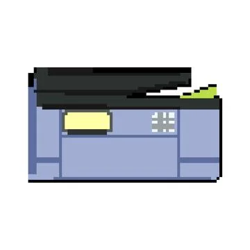 Copier printer paper pixel art vector illustration Illustrazione stock