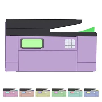 Copier printer paper vector cartoon graphic Stockillustratie