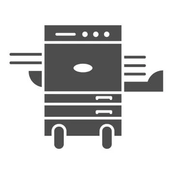 Copier printer solid icon. Multifunction laser printer vector illustration Illustrazione stock