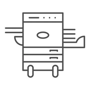 Copier printer thin line icon. Multifunction laser printer vector illustration Illustrazione stock