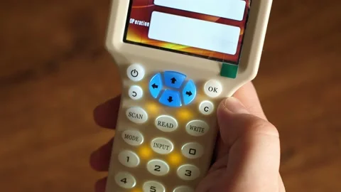 Copier programmer card keypad duplicator reader writer Frequency Programmer Stock Footage 142903108