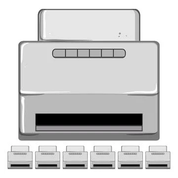 Copier scanner document cartoon vector graphic Illustrazione stock