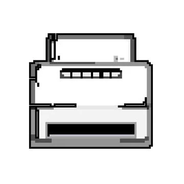 Copier scanner document game pixel art vector illustration イラスト素材