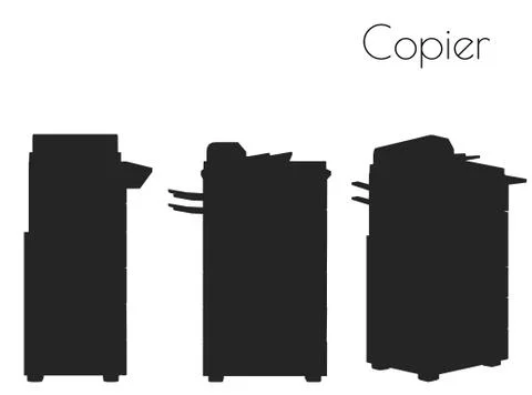 Copier silhouette on white background Stock Illustration