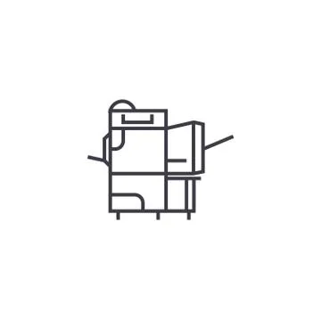 Copier vector line icon, sign, illustration on background, editable strokes Stock Illustration