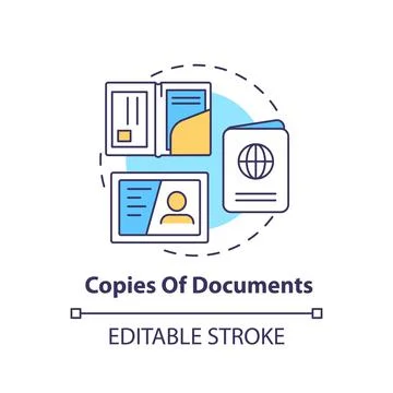 Copies of documents concept icon Stock Illustration