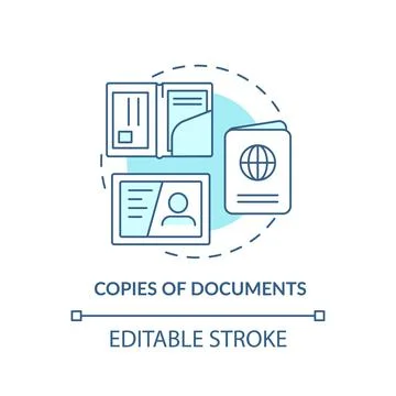 Copies of documents turquoise concept icon Stock Illustration