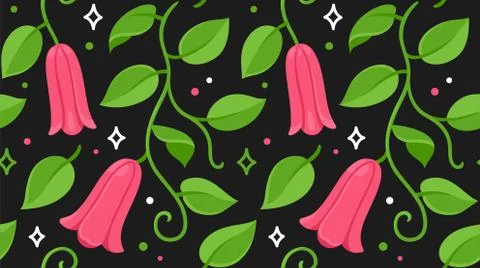 Copihue flower pattern Stock Illustration