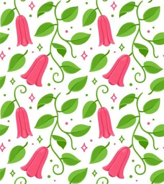 Copihue flower pattern Stock Illustration