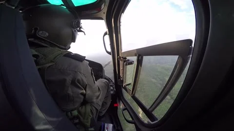Copilot of a helicopter flying over the forests of Ecuador Stock Footage 62832670