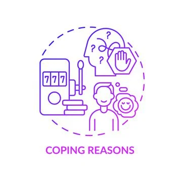 Coping reasons purple gradient concept icon Stockillustratie