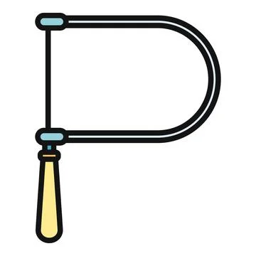 Coping saw woodworking hand tool icon illustration Stock Illustration