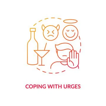 Coping with urges concept icon Ilustración de archivo