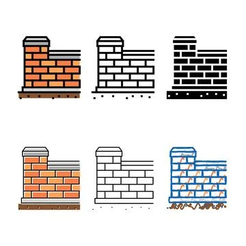 Coping wall building house color icon vector modern Stock Illustration