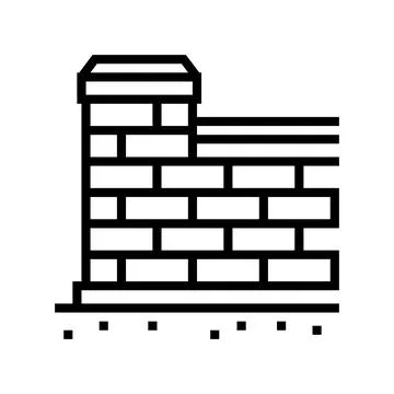 Coping wall building house line icon vector illustration Ilustración de archivo
