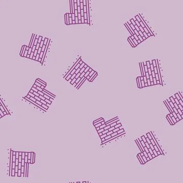 Coping wall building house line seamless pattern Illustrazione stock