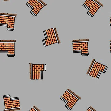 Coping wall building house vector seamless pattern Stock Illustration