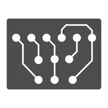 Copmact prited circuit board rectangle shape solid icon, electronics concept イラスト素材