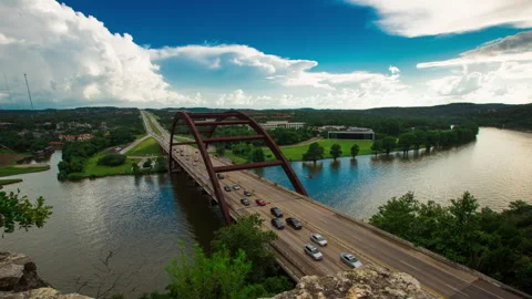 Coppel, TX - 2015, Aug 13: Pennybacker Bridge Timelapse 스톡 동영상 310563562