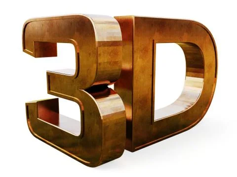 Copper 3D logo isolated on white background with reflection effect. Stock Illustration