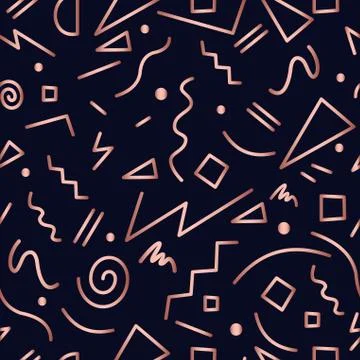 Copper 80s retro seamless pattern background Illustrazione stock