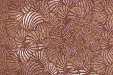 Copper art deco fan pattern tapestry background Stock Photos
