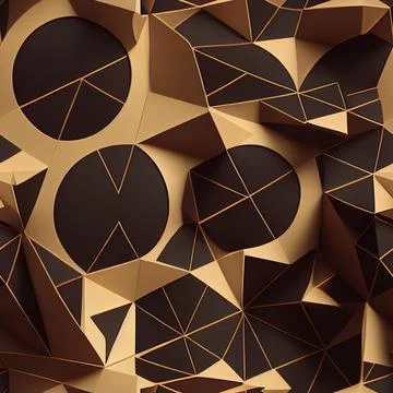 Copper background Abstract poligon, 3d render seamless pattern 스톡 일러스트