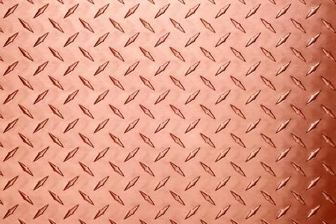 Copper background with diamond pattern, bronze texture Stock Photos