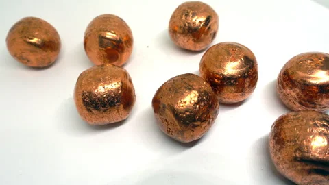 Copper balls in a group on a white background. Stock Footage 331165596