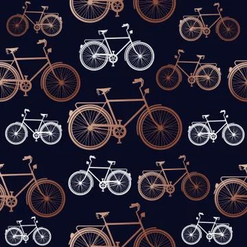 Copper bike seamless pattern background Stock Illustration