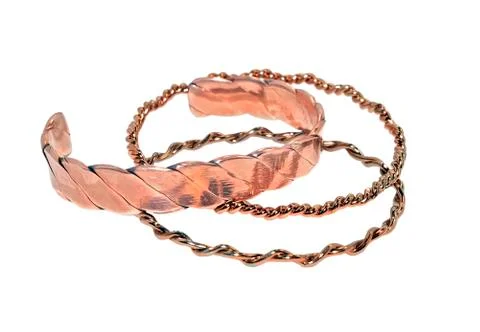 Copper bracelets Stock Photos