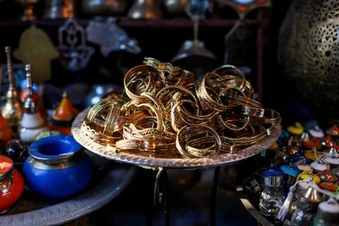 Copper bracelets Stock Photos