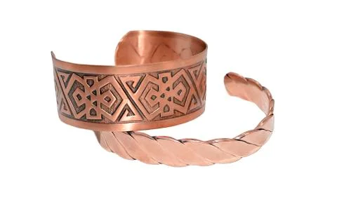 Copper bracelets two Stock Photos