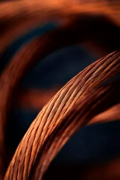 Copper braided cable Stock Photos