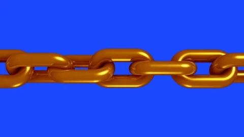 Copper brass metal chain rotating seamless loop animation 3d motion graphics Stock Footage 109200963