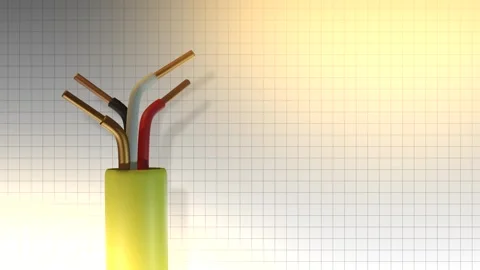 Copper Building Wire Electrical 3D Cable  No AI was used in the making of this c Stock Footage 315922477