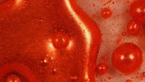 Copper burnt orange metallic 2 vibrant bright paint and oil color swirls entropy Stock Footage 81989584