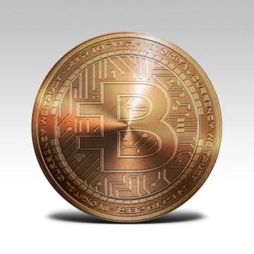 Copper bytecoin isolated on white background 3d illustration Illustrazione stock