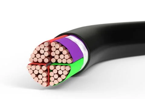Copper cable. 3d illustration isolated on white Stock Illustration