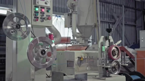 Copper cable, a coil of copper cable. Copper cable manufacturing Stock-Footage 138873145