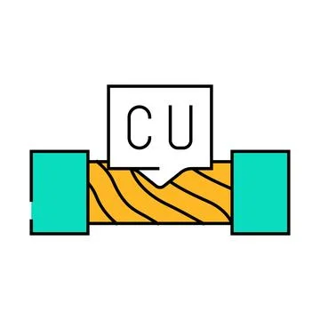 Copper cable icon color illustration Stock Illustration