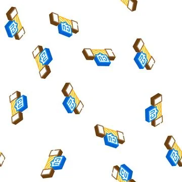 Copper cable isometric icon seamless pattern Stock Illustration