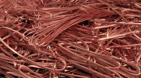 Copper cable recycling Stock Footage 11607930